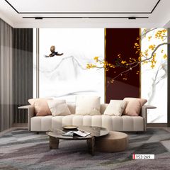 BST37 - TRANH DÁN TƯỜNG - TRANH INDOCHINE - KIỂU TRANH KHỔ LỚN - TRANH PHÒNG NGỦ - 2024