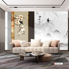 BST37 - TRANH DÁN TƯỜNG - TRANH INDOCHINE - KIỂU TRANH KHỔ LỚN - TRANH PHÒNG NGỦ - 2024