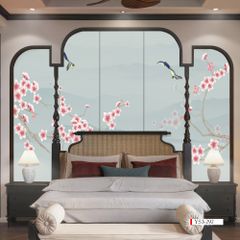 TRANH VẢI DÁN TƯỜNG 3D PHÒNG NGỦ, PHÒNG KHÁCH - TRANH DÁN TƯỜNG INDOCHINE | MÃ YS3-292