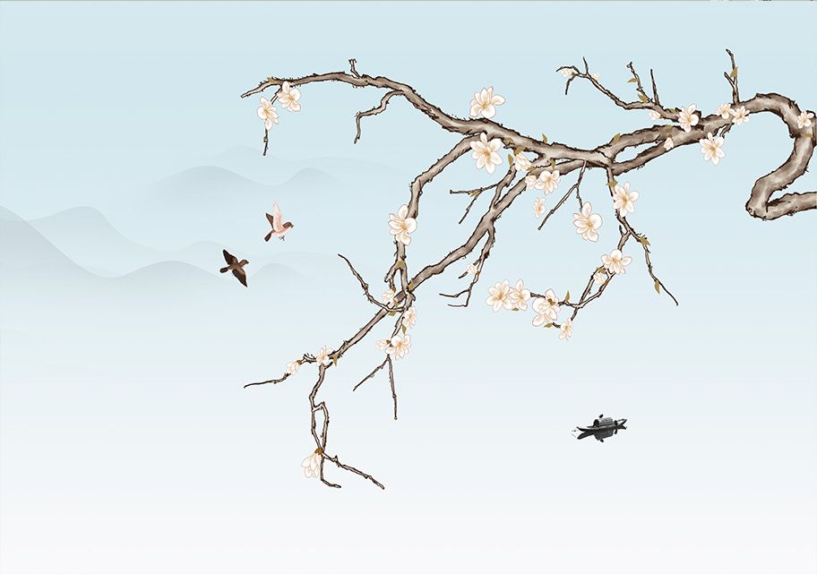 TRANH VẢI DÁN TƯỜNG 3D PHÒNG NGỦ, PHÒNG KHÁCH - TRANH DÁN TƯỜNG INDOCHINE | MÃ YS3-296