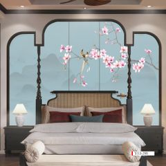 TRANH VẢI DÁN TƯỜNG 3D PHÒNG NGỦ - TRANH DÁN TƯỜNG INDOCHINE | MÃ YS3-298