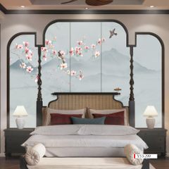TRANH VẢI DÁN TƯỜNG 3D PHÒNG NGỦ - TRANH DÁN TƯỜNG INDOCHINE | MÃ YS3-299