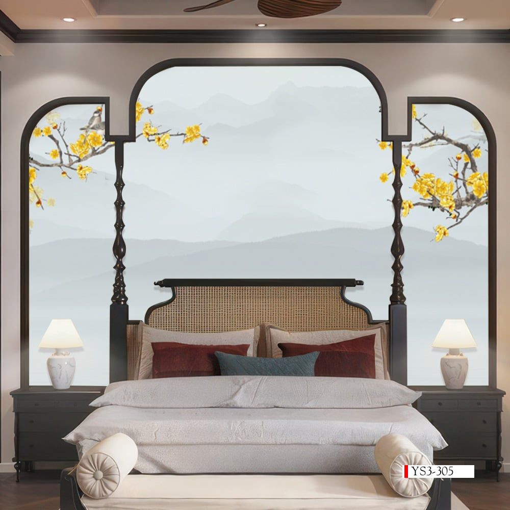 TRANH VẢI DÁN TƯỜNG 3D PHÒNG NGỦ - TRANH DÁN TƯỜNG INDOCHINE | MÃ YS3-305