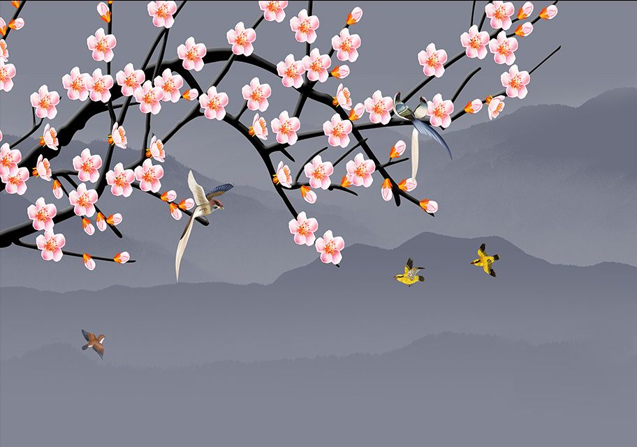 TRANH VẢI DÁN TƯỜNG 3D PHÒNG NGỦ, PHÒNG KHÁCH - TRANH DÁN TƯỜNG INDOCHINE | MÃ YS3-308