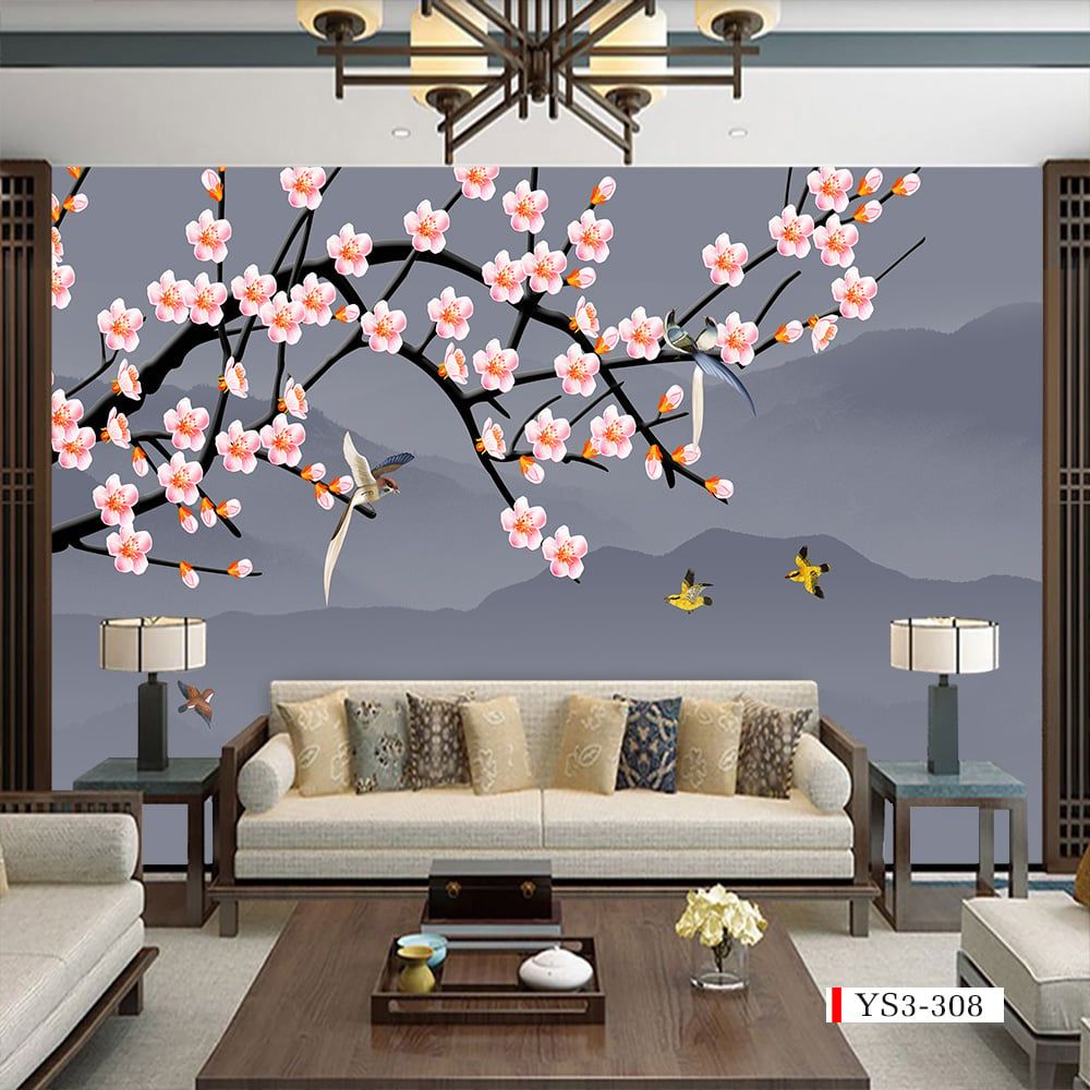 TRANH VẢI DÁN TƯỜNG 3D PHÒNG NGỦ, PHÒNG KHÁCH - TRANH DÁN TƯỜNG INDOCHINE | MÃ YS3-308
