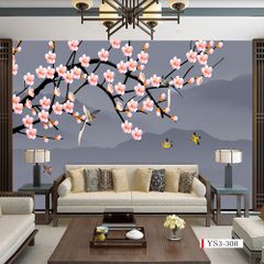 TRANH VẢI DÁN TƯỜNG 3D PHÒNG NGỦ, PHÒNG KHÁCH - TRANH DÁN TƯỜNG INDOCHINE | MÃ YS3-308