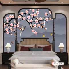 TRANH VẢI DÁN TƯỜNG 3D PHÒNG NGỦ, PHÒNG KHÁCH - TRANH DÁN TƯỜNG INDOCHINE | MÃ YS3-308