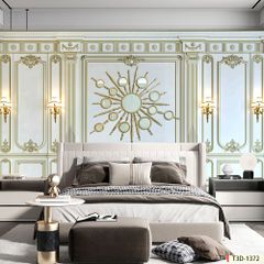 BST 120 - TRANH DÁN TƯỜNG 3D - TRANG TRÍ PHÒNG KHÁCH, VÁCH TIVI, SAU SOFA - CHỦ ĐỀ PHÀO CHỈ TÂN CỔ ĐIÊN - KHỔ LỚN