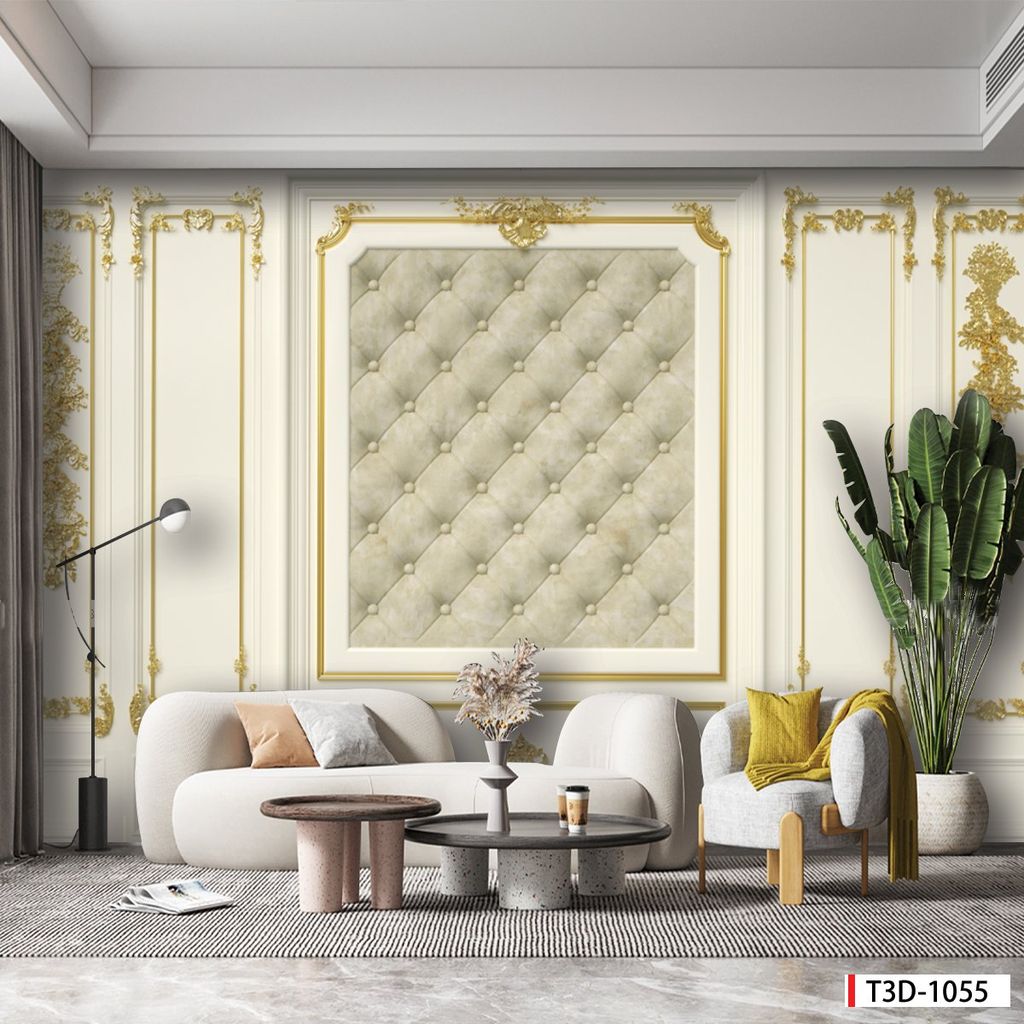 BST 120 - TRANH DÁN TƯỜNG 3D - TRANG TRÍ PHÒNG KHÁCH, VÁCH TIVI, SAU SOFA - CHỦ ĐỀ PHÀO CHỈ TÂN CỔ ĐIÊN - KHỔ LỚN