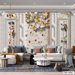 BST 120 - TRANH DÁN TƯỜNG 3D - TRANG TRÍ PHÒNG KHÁCH, VÁCH TIVI, SAU SOFA - CHỦ ĐỀ PHÀO CHỈ TÂN CỔ ĐIÊN - KHỔ LỚN