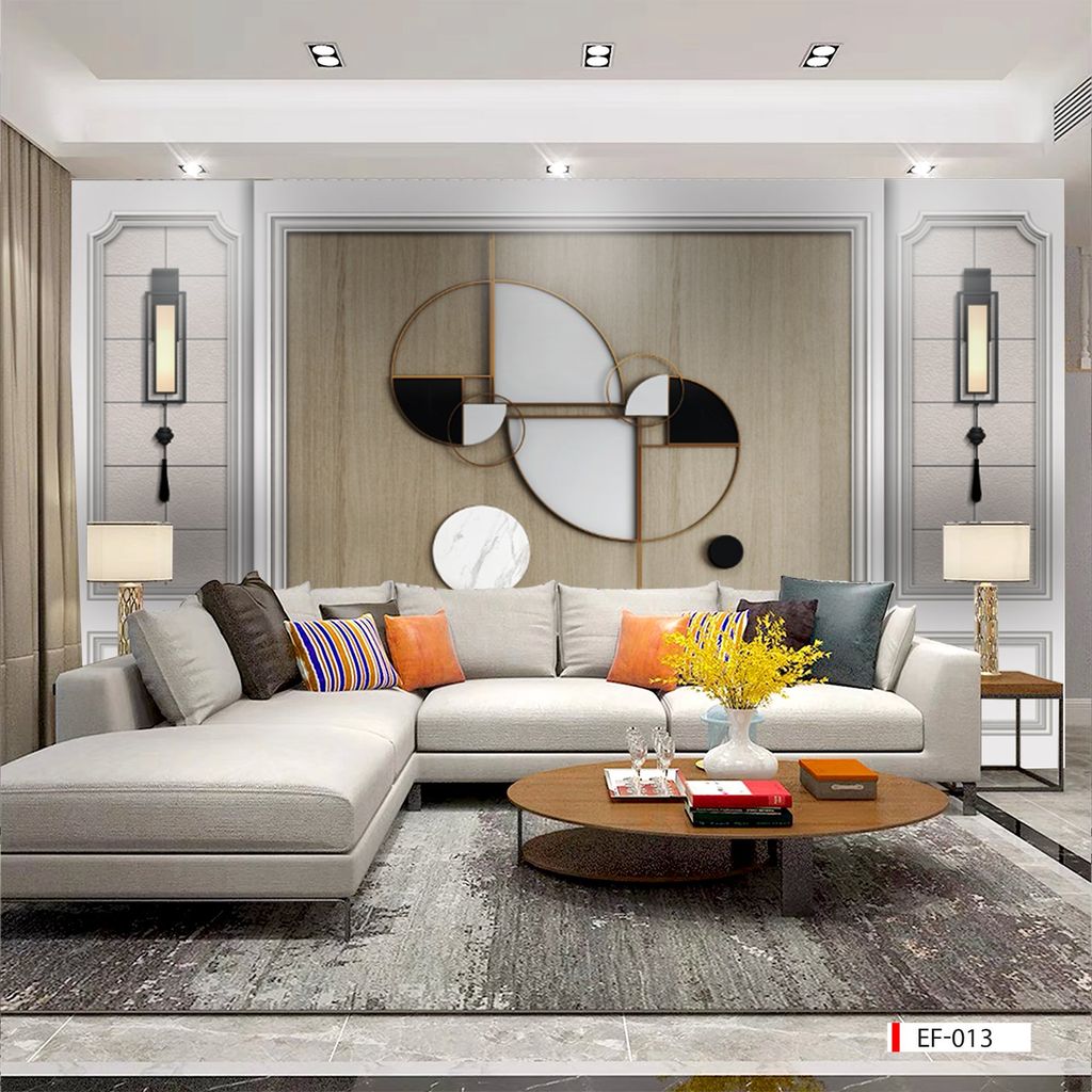 BST 120 - TRANH DÁN TƯỜNG 3D - TRANG TRÍ PHÒNG KHÁCH, VÁCH TIVI, SAU SOFA - CHỦ ĐỀ PHÀO CHỈ TÂN CỔ ĐIÊN - KHỔ LỚN