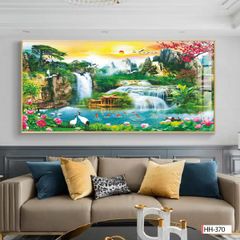 BST121 - TRANH TREO TƯỜNG - TRANG TRÍ PHÒNG KHÁCH - CHỦ ĐỀ SƠN THỦY HỮU TÌNH - KHỔ LỚN