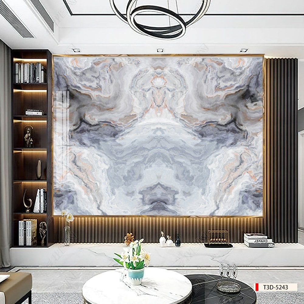 BST119 - TẤM PVC ỐP TƯỜNG - TRANG TRÍ PHÒNG KHÁCH, SAU SOFA, LỄ TÂN - TRANH VÂN ĐÁ ĐỐI XỨNG - KHỔ LỚN