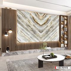 BST119 - TẤM PVC ỐP TƯỜNG - TRANG TRÍ PHÒNG KHÁCH, SAU SOFA, LỄ TÂN - TRANH VÂN ĐÁ ĐỐI XỨNG - KHỔ LỚN