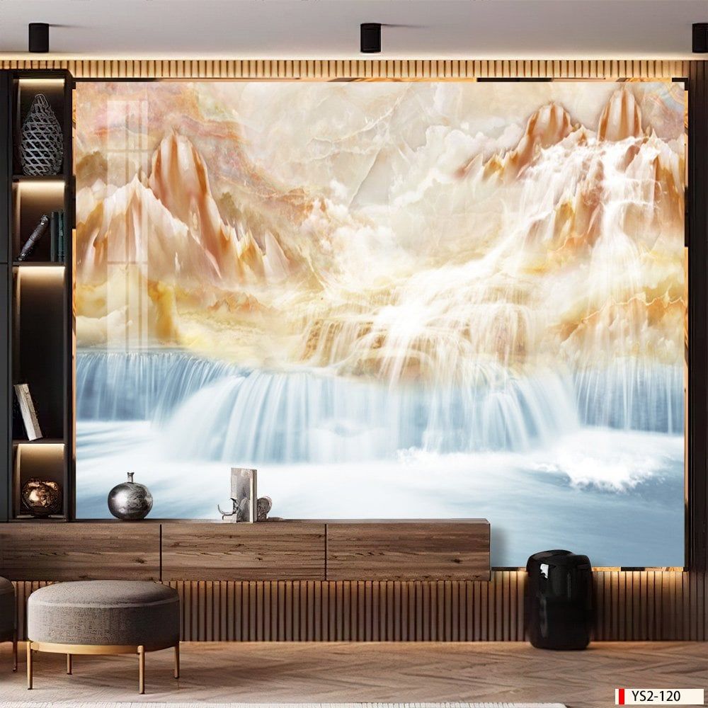 BST122 - TRANH PVC ỐP TƯỜNG - PHÒNG KHÁCH VÁCH TIVI - TRANH VÂN ĐÁ PHONG CẢNH - KHỔ LỚN