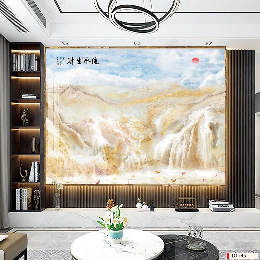 BST122 - TRANH PVC ỐP TƯỜNG - PHÒNG KHÁCH VÁCH TIVI - TRANH VÂN ĐÁ PHONG CẢNH - KHỔ LỚN