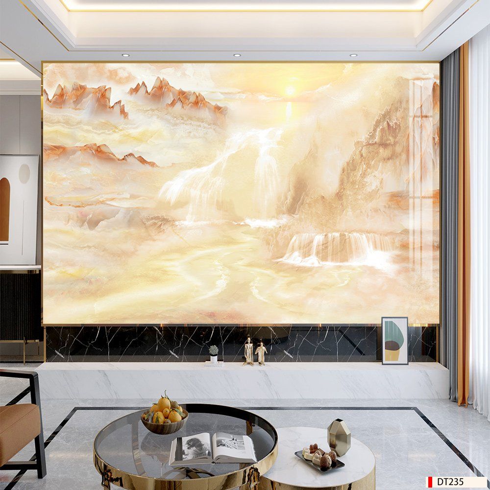 BST122 - TRANH PVC ỐP TƯỜNG - PHÒNG KHÁCH VÁCH TIVI - TRANH VÂN ĐÁ PHONG CẢNH - KHỔ LỚN