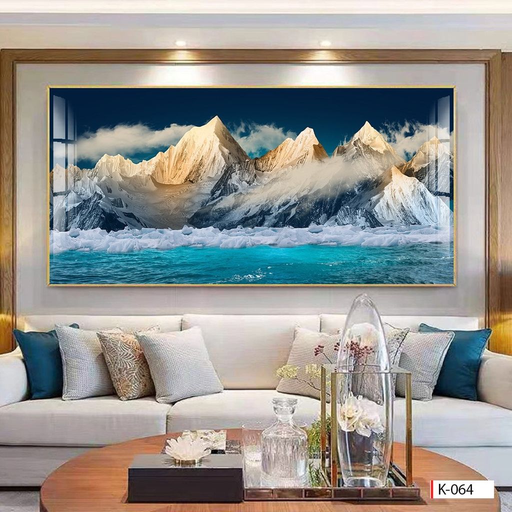 BST124 TRANH TREO PHÒNG KHÁCH - TRANH PHONG CẢNH THIÊN NHIÊN SÔNG - NÚI - SUỐI I KHỔ LỚN