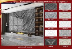 BST125 - TẤM PVC ỐP TƯỜNG - TRANG TRÍ PHÒNG KHÁCH, SAU SOFA, LỄ TÂN - TRANH VÂN ĐÁ ĐỐI XỨNG - KHỔ LỚN