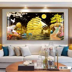 BST127 - TRANH TREO TƯỜNG KHUNG HỢP KIM TITAN - TRANG TRÍ PHÒNG KHÁCH, SAU SOFA - CHỦ ĐỀ THUẬN BUỒM XUÔI GIÓ