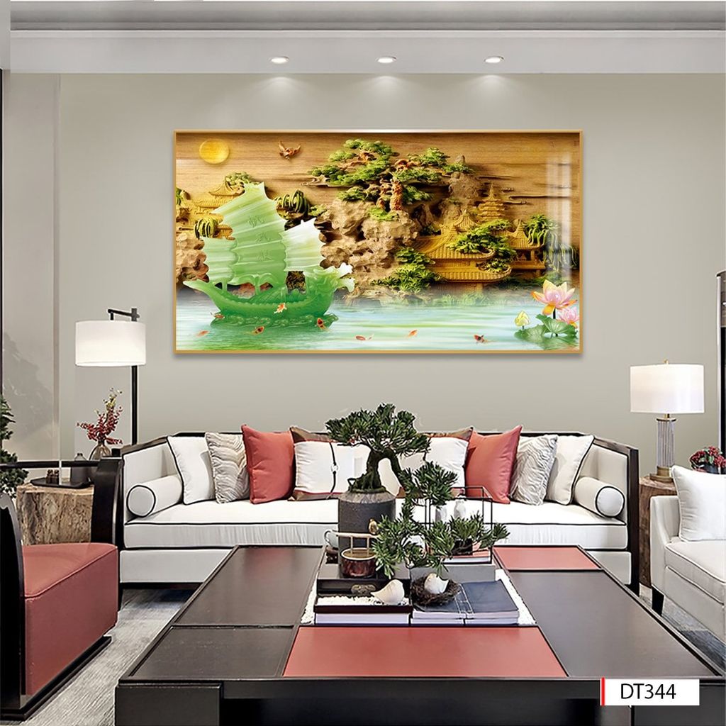 BST127 - TRANH TREO TƯỜNG KHUNG HỢP KIM TITAN - TRANG TRÍ PHÒNG KHÁCH, SAU SOFA - CHỦ ĐỀ THUẬN BUỒM XUÔI GIÓ