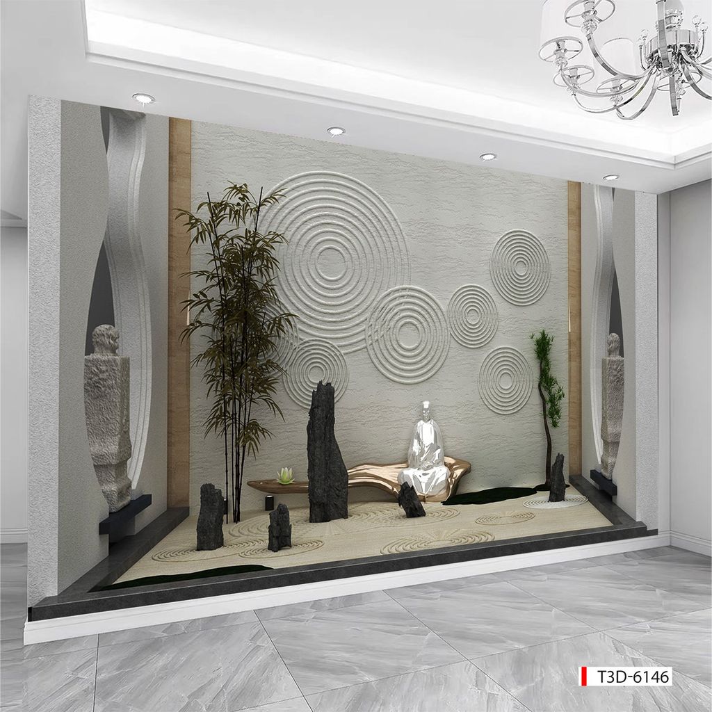 BST132 - TRANH DÁN TƯỜNG 3D - HÀNH LANG, LỐI ĐI, NHÀ HÀNG, CAFE - TRANH TIỂU CẢNH - KHỔ LỚN