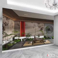 BST132 - TRANH DÁN TƯỜNG 3D - HÀNH LANG, LỐI ĐI, NHÀ HÀNG, CAFE - TRANH TIỂU CẢNH - KHỔ LỚN