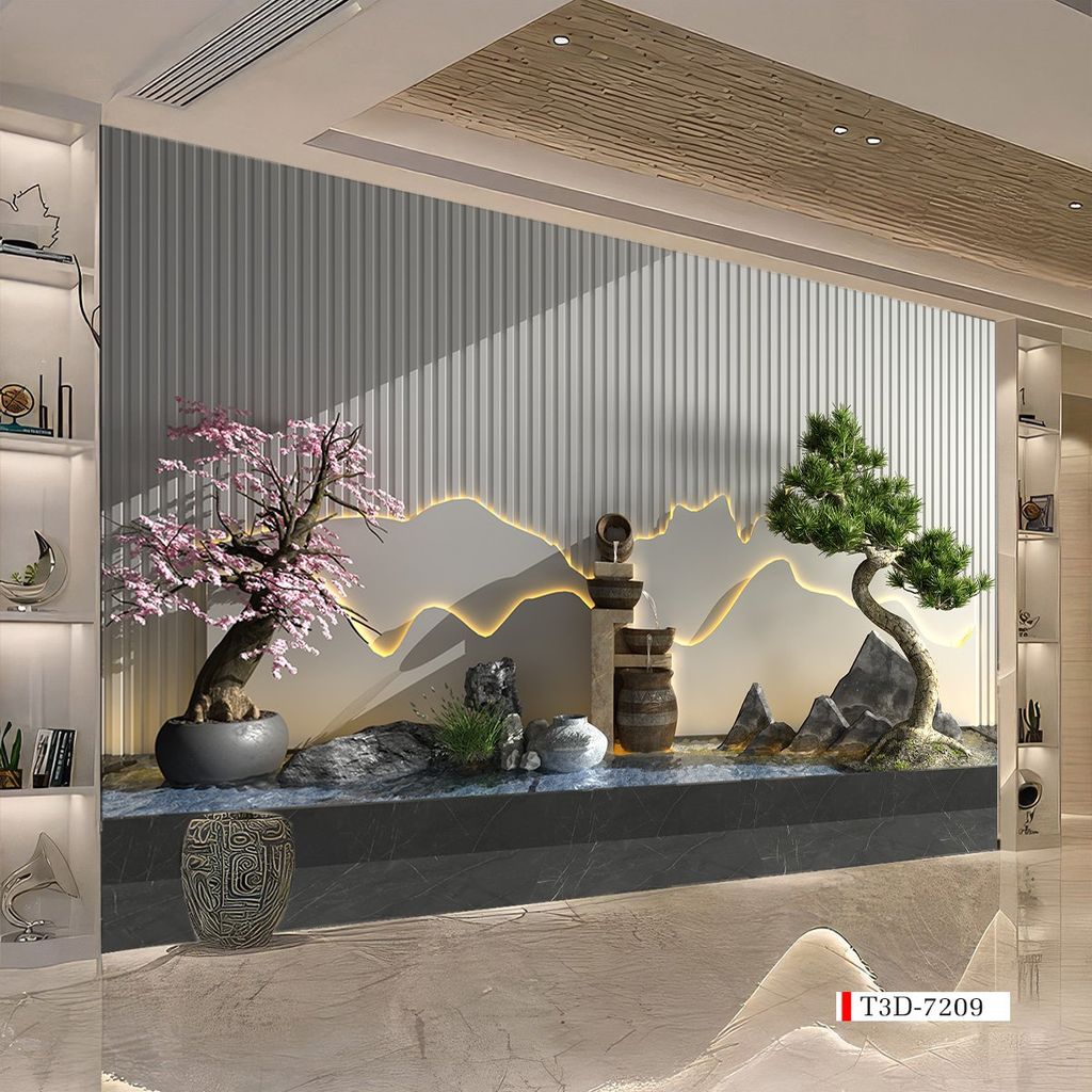 BST132 - TRANH DÁN TƯỜNG 3D - HÀNH LANG, LỐI ĐI, NHÀ HÀNG, CAFE - TRANH TIỂU CẢNH - KHỔ LỚN