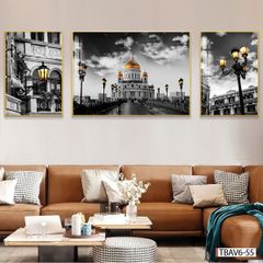 BST133 - TRANH TREO TƯỜNG - TRANH PHONG CẢNH KIẾN TRÚC CHÂU ÂU - KHỔ A.B.A ĐỨNG