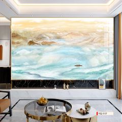 BST137 - TRANH PVC ỐP TƯỜNG - PHÒNG KHÁCH VÁCH TIVI - TRANH VÂN ĐÁ PHONG CẢNH - KHỔ LỚN