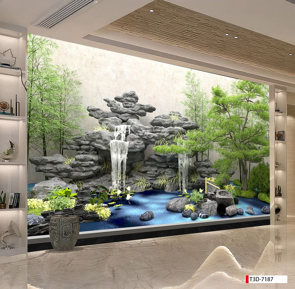 BST138 - TRANH DÁN TƯỜNG 3D - HÀNH LANG, LỐI ĐI - TRANH TIỂU CẢNH - KHỔ LỚN