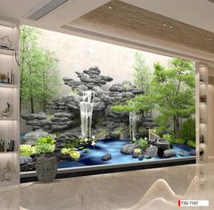 BST138 - TRANH DÁN TƯỜNG 3D - HÀNH LANG, LỐI ĐI - TRANH TIỂU CẢNH - KHỔ LỚN