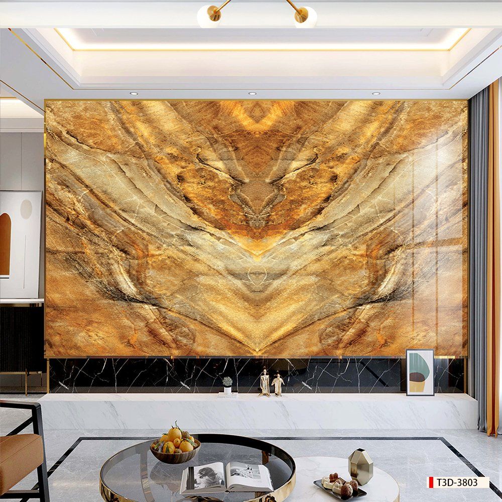 BST134 - TRANH PVC ỐP TƯỜNG - TRANG TRÍ PHÒNG KHÁCH, SAU SOFA, LỄ TÂN - TRANH VÂN ĐÁ ĐỐI XỨNG - KHỔ LỚN