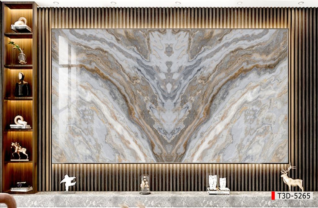 BST134 - TRANH PVC ỐP TƯỜNG - TRANG TRÍ PHÒNG KHÁCH, SAU SOFA, LỄ TÂN - TRANH VÂN ĐÁ ĐỐI XỨNG - KHỔ LỚN