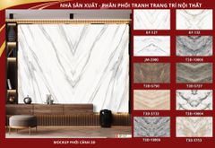 BST146 - TRANH PVC ỐP TƯỜNG - TRANG TRÍ PHÒNG KHÁCH, SAU SOFA, LỄ TÂN - TRANH VÂN ĐÁ ĐỐI XỨNG - KHỔ LỚN