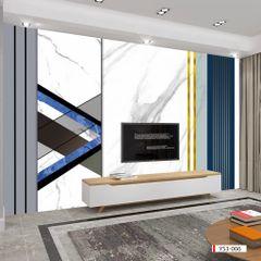 BST147 - TRANH DÁN TƯỜNG 3D - PHÒNG KHÁCH - PHONG CÁCH HIỆN ĐẠI - KHỔ LỚN