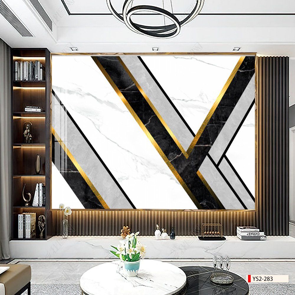 BST147 - TRANH DÁN TƯỜNG 3D - PHÒNG KHÁCH - PHONG CÁCH HIỆN ĐẠI - KHỔ LỚN
