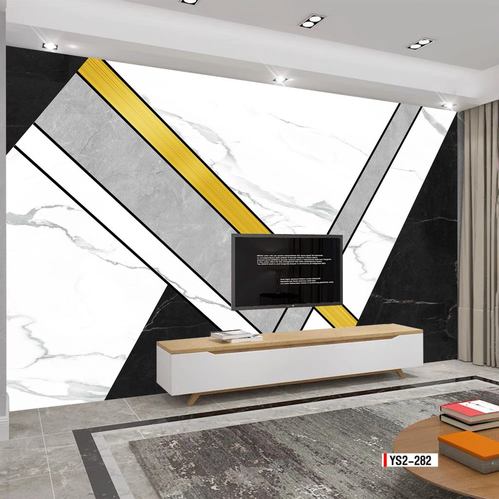 BST147 - TRANH DÁN TƯỜNG 3D - PHÒNG KHÁCH - PHONG CÁCH HIỆN ĐẠI - KHỔ LỚN