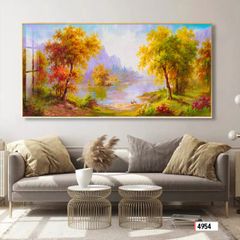 BST148 TRANH TREO PHÒNG KHÁCH - TRANH PHONG CẢNH THIÊN NHIÊN SÔNG - NÚI - SUỐI I KHỔ LỚN
