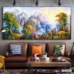 BST148 TRANH TREO PHÒNG KHÁCH - TRANH PHONG CẢNH THIÊN NHIÊN SÔNG - NÚI - SUỐI I KHỔ LỚN