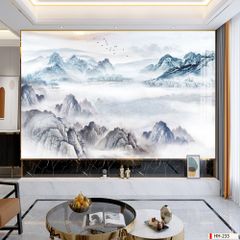 TRANH PVC ỐP TƯỜNG - PHÒNG KHÁCH VÁCH TIVI - TRANH VÂN ĐÁ PHONG CẢNH - KHỔ LỚN - MÃ:HH-235