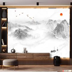 TRANH PVC ỐP TƯỜNG - PHÒNG KHÁCH VÁCH TIVI - TRANH VÂN ĐÁ PHONG CẢNH - KHỔ LỚN - MÃ: GF-332