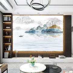 BST149 - TRANH PVC ỐP TƯỜNG - PHÒNG KHÁCH VÁCH TIVI - TRANH VÂN ĐÁ PHONG CẢNH - KHỔ LỚN