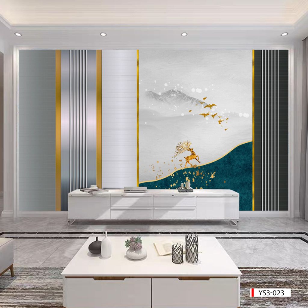 BST150 - TRANH DÁN TƯỜNG 3D - PHÒNG KHÁCH - PHONG CÁCH HIỆN ĐẠI - KHỔ LỚN