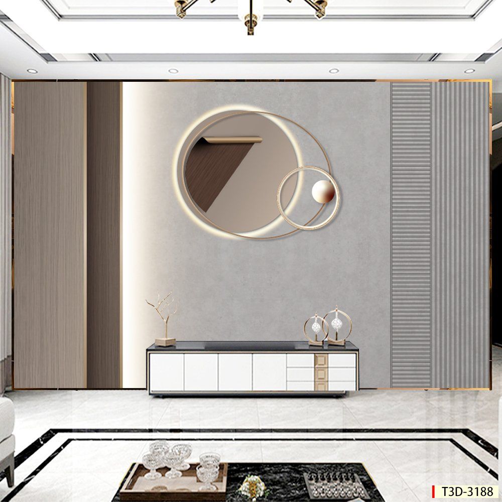 BST150 - TRANH DÁN TƯỜNG 3D - PHÒNG KHÁCH - PHONG CÁCH HIỆN ĐẠI - KHỔ LỚN