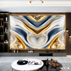 BST152 - TẤM PVC ỐP TƯỜNG - TRANG TRÍ PHÒNG KHÁCH, SAU SOFA, LỄ TÂN - TRANH VÂN ĐÁ ĐỐI XỨNG - KHỔ LỚN