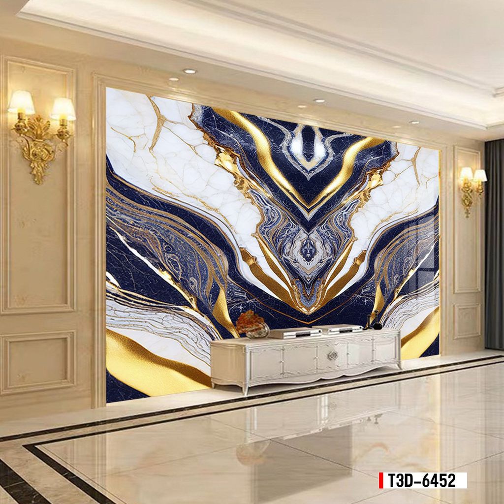 BST152 - TẤM PVC ỐP TƯỜNG - TRANG TRÍ PHÒNG KHÁCH, SAU SOFA, LỄ TÂN - TRANH VÂN ĐÁ ĐỐI XỨNG - KHỔ LỚN