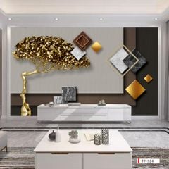 TRANH DÁN TƯỜNG 3D - PHÒNG KHÁCH - PHONG CÁCH HIỆN ĐẠI - KHỔ LỚN- MÃ: FF-324