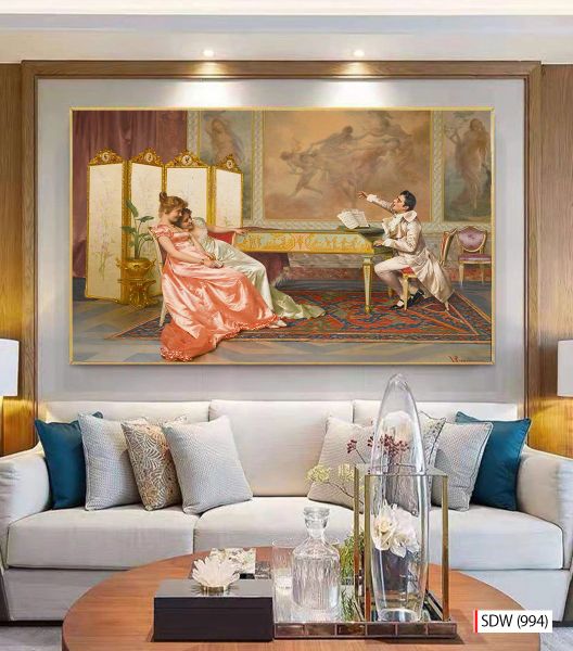 TRANH TREO TƯỜNG - TRANH PHỤC HƯNG TÂN CỔ ĐIỂN- KHỔ LỚN - TRANH PHÒNG KHÁCH - 2024- MÃ: SDW (994)