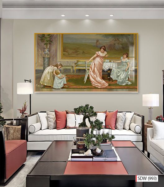 TRANH TREO TƯỜNG - TRANH PHỤC HƯNG TÂN CỔ ĐIỂN- KHỔ LỚN - TRANH PHÒNG KHÁCH - 2024- MÃ: SDW (993)